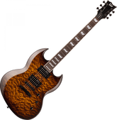 Ltd Viper 256 QM Dark Brown Sunburst - Guitare Électrique 6 Cordes Type SG